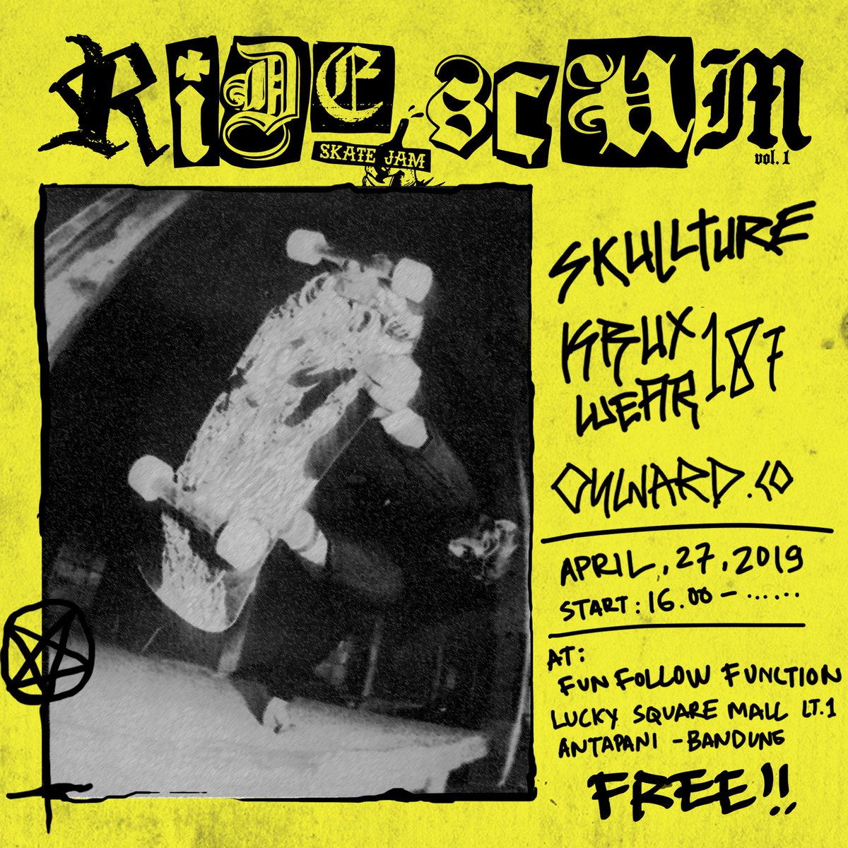 Jangan lupa!!
Sabtu di Luckysquare Bandung jam 4 sore!!
Bukan buat skater" pencari bakat dan hadiah!! Noted!