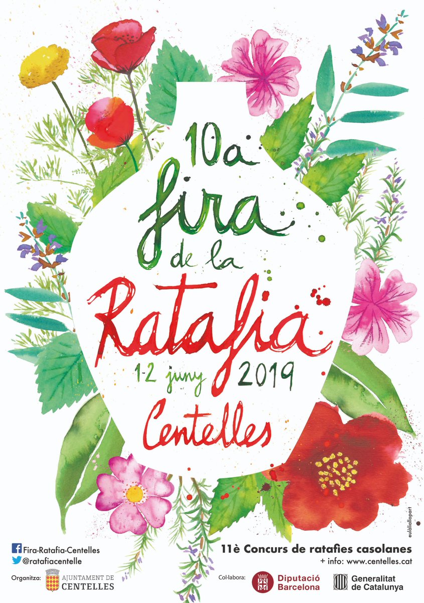 ratafiacentelle's tweet photo. 📢 Dels boscos i camps propers a #Centelles alforen les excel·lents herbes i flors per elaborar la #ratafia i el cartell de la #10FiraRatafiaCentelles dissenyat per l'artista @eulalia_llopart ho reflexa a la perfecció! 🌼🌿🌺 https://t.co/kKM1ubWxw0