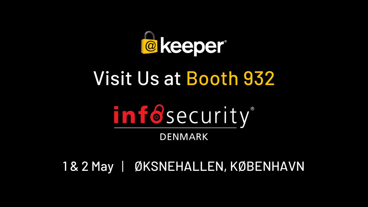 KeeperEMEA's tweet photo. Are you in Copenhagen next week? Come meet the @keepersecurity team at Infosecurity Denmark to learn more on how to prevent #password related #databreaches

#passwordprotection #infosecurity #passwordmanagement #passwordmanager #denmark #copenhagen #cybersecurity #cyberattacks https://t.co/g0F1im4YGU
