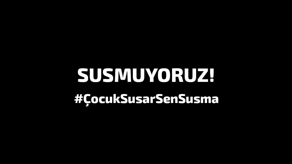 Turfan_Akn's tweet photo. Sessiz kalmıyoruz, susmuyoruz! 
#ÇocukSusarSenSUSMA https://t.co/8iR98HqUMn