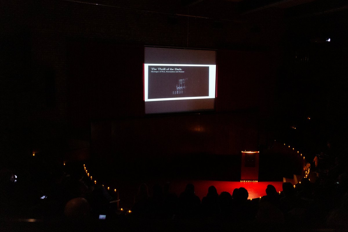 artsatbham's tweet photo. 'There are some kinds of fears that seduce us rather than repel us.' Prof. Helaine Silverman opens the #ThrilloftheDark conference in the 'Theatre of Fear' at @bmi1854 @IronbridgeInst https://t.co/OFYeY5o0LV