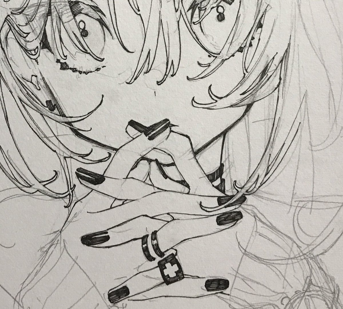 ホテルで直筆色紙のアナログ作業をしております