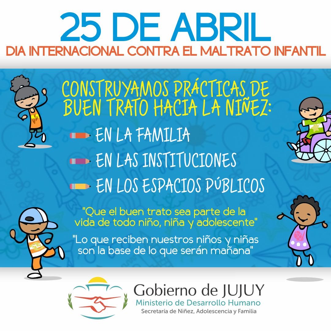 El 25 de abril se recuerda el “Día Internacional De Lucha Contra El Maltrato Infantil”, esta fecha se crea para fomentar los derechos de la niñez a nivel mundial, así como concienciar sobre las consecuencias del maltrato contra niños y niñas.