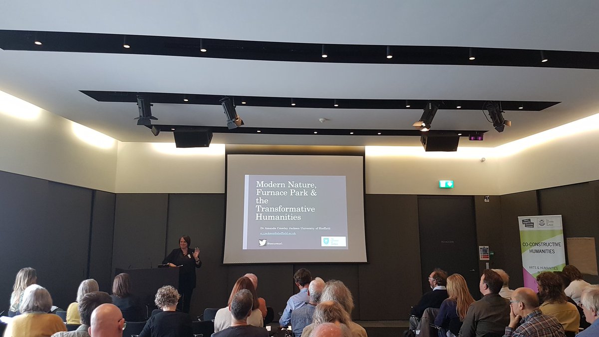 AHKExchange's tweet photo. Our first speaker is @occursus1 from @sheffielduni discussing the critical role that Arts & Humanities play in imagining, representing and designing cities & the built environment. How can we embrace inventorship in A&H? @CoConHum @UniShefAH #ModernNature #CriticalInterventions https://t.co/a9F6Df08RY