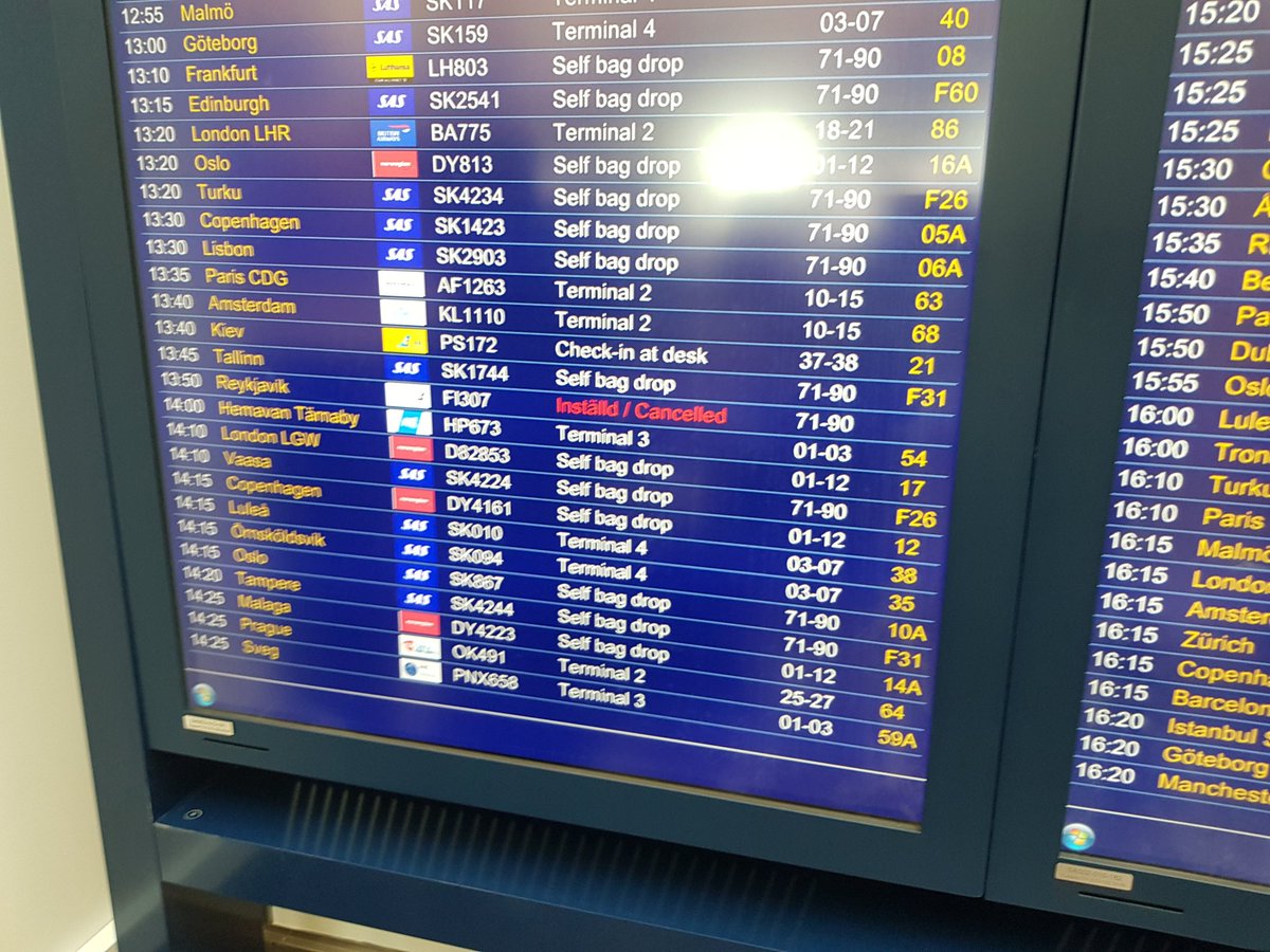 Icelandair fluffy aflýst. Losnaði við töskur en fór ekki í gegnum vopnaleit àður en flugi var frestað. Aukadagur í Stokkhólmi... eða Turist attractions í nærumhverfi Arlanda:)