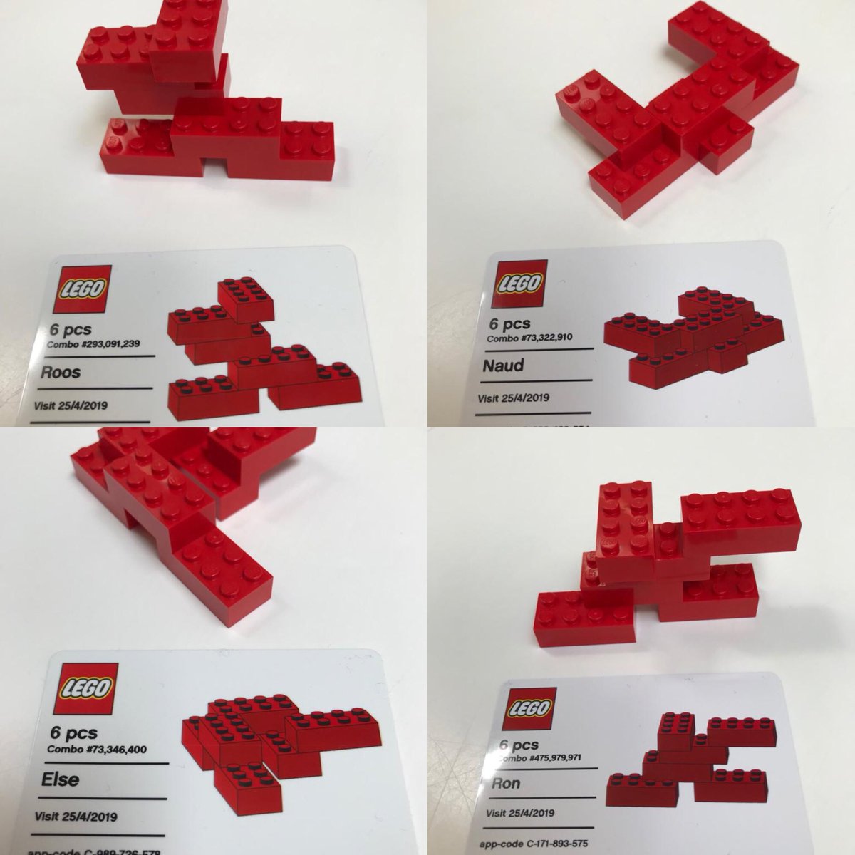 6 lego bricks