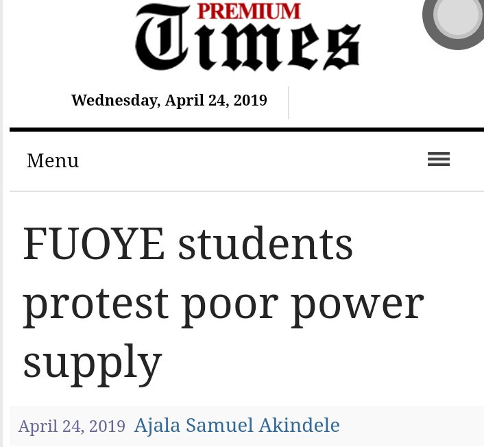 The Federal Government should please intervene in the electricity problem that has been bedeviling the institution for some years now.
#LightupFuoye #Imole
@PremiumTimesng @MBuhari
@AsoRock @ptcij
@ProfOsinbajo @SERAPNigeria @thecableng @GuardianNigeria

premiumtimesng.com/regional/ssout…