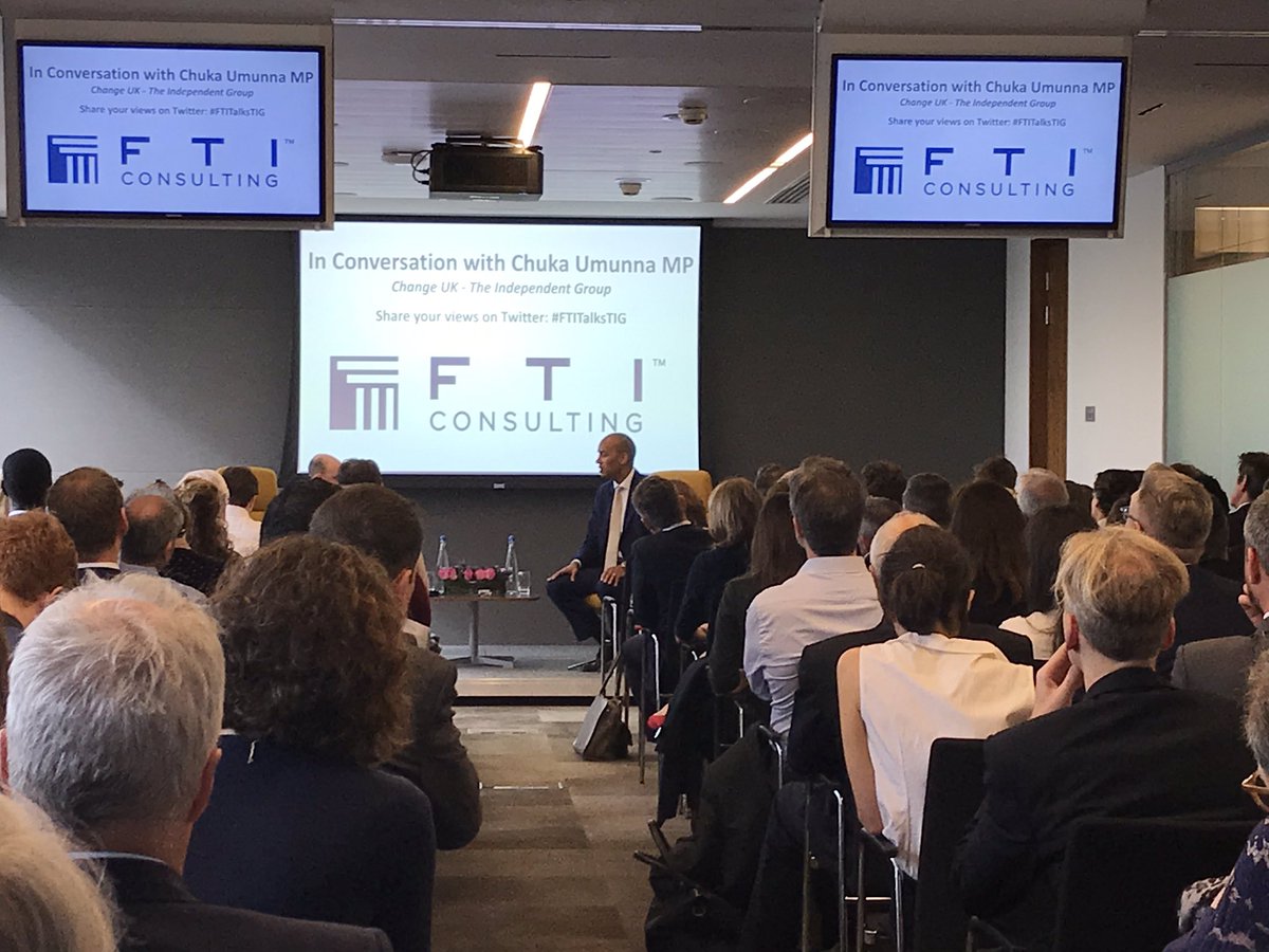 mjanesays's tweet photo. Very inspiring to listen to @ChukaUmunna this morning at #FTITalksTIG. Good to hear more about Change UK and practical and refreshed thinking https://t.co/iuOhOhfHef