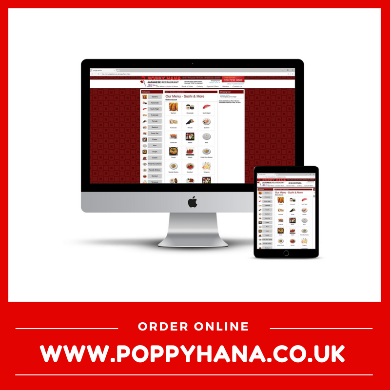 PoppyHanaFood's tweet photo. For faster &amp; convenient service. Order your takeaway only. Safe &amp; secure! 🔐 Your order will be processed quickly and you can make payment online 😃 Order here > https://t.co/bW1KUnOBXI #bermondsey #rotherhithe #London #southwark #japanesefood #sushi https://t.co/8kleYuTXP9