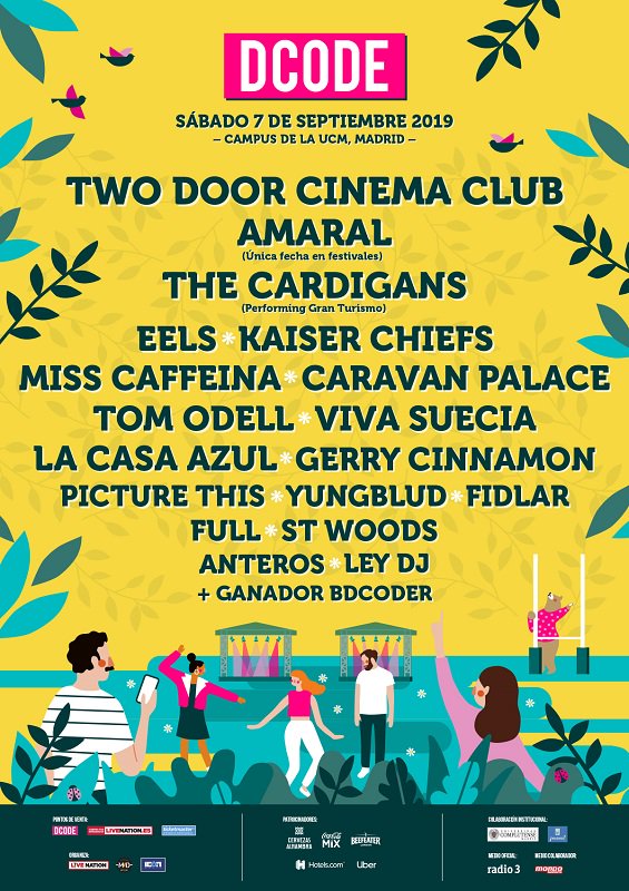 SonidoMagazine's tweet photo. ¡@dcodefest anuncia su cartel para 2019! 🔥🔥🔥 El próximo 7 de septiembre podremos disfrutar entre otros de 
@TDCinemaClub, @amaraloficial, @Cardigan_Band, @THE_EELS, @KaiserChiefs o @misscaffeina 

https://t.co/b5TByKh6hd https://t.co/67RmplYeA6