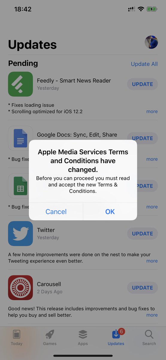amitsinghbajaj's tweet image. Anyone else getting this screen on loop even after agreeing when it comes to updating apps? @AppleSupport