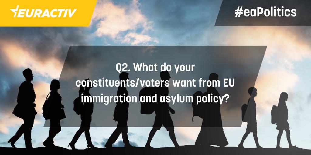 eaPolitics's tweet photo. Q2. What do your constituents/voters want from EU immigration and asylum policy? #eaPolitics https://t.co/81VO45tO3Z
