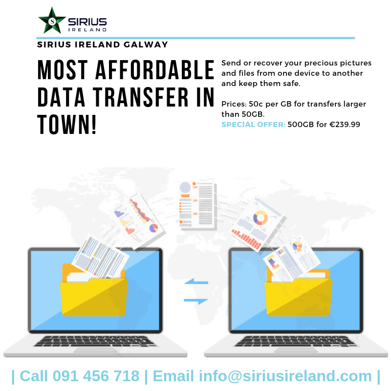 SiriusIreland's tweet photo. Sirius Ireland offers the best and safest data transfer service in Galway.
Whether you need to back-up your data, recover data from a hard-drive of a broken laptop or just want to free up some space Sirius Ireland has you covered! https://t.co/OKOK5blSgF