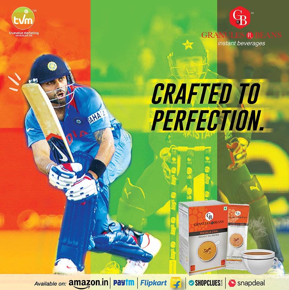 GranulesB's tweet photo. Virat Kohli took a decade to reach his zenith, but GnB Chai brings to you the smoothest taste of perfection, instantly. 

#GnB #chaionthego #GnBchai #ViratKohli #perfection #instanttea #traveltea #premixtea #sachettea #thursdaythoughts https://t.co/gTZNDC9437