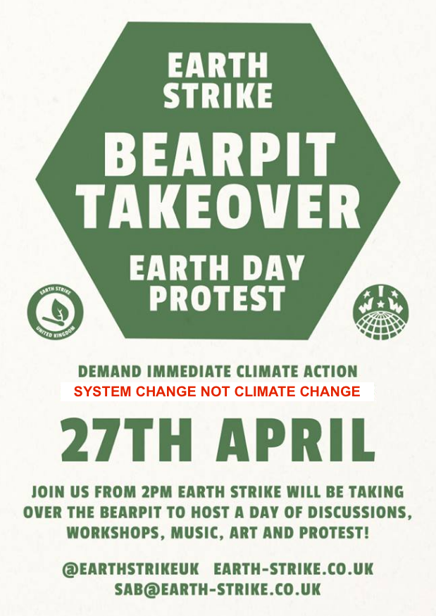 Alt_Bristol_'s tweet photo. This Saturday in #Bristol - local branch of @earthstrikeuk &amp; @BristolIWW has organised a 'Bearpit Takeover' to highlight #climatechange &amp; the need to unite the issue with #austerity &amp; workers struggles. #spreadtherebellion All welcome, see https://t.co/fd94OZFqMs https://t.co/w3Af8l0INX