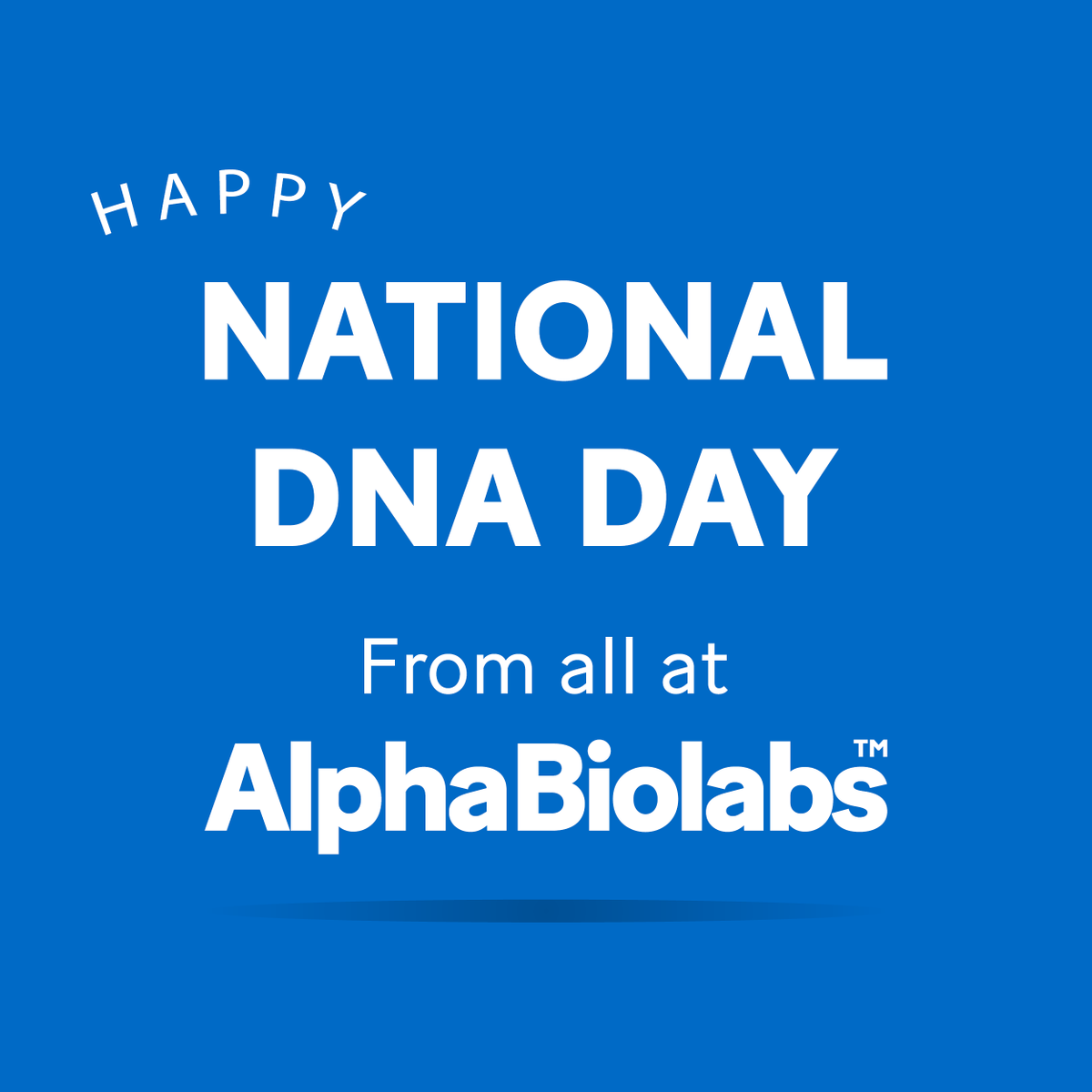 AlphaBioLabs's tweet photo. Today AlphaBiolabs recognises National @DNAday. Thanks for keeping us the nation’s favourite for rapid DNA testing

#NationalDNADay #DNADay #DNADay19 #DNAtest #paternitytest #homeDNAtestkit #awardwinning https://t.co/K3opJq2WXu