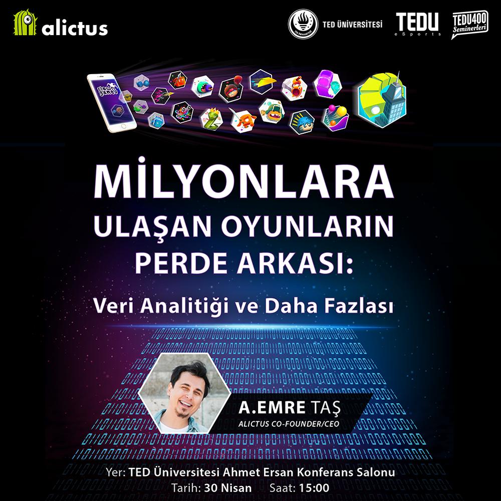 TEDÜ öğrencileri ile birlikte oyun geliştirme süreçlerinde veri analitiğinin önemini konuşacağız. Kaçırmayın!
We will talk about the importance of data analytics on game development with TEDU students. Don't miss it!