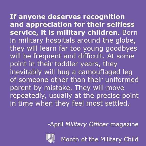 AshleeInSC's tweet image. Please join us in wearing purple today in of support the children of those who serve. #PurpleUpACPSD