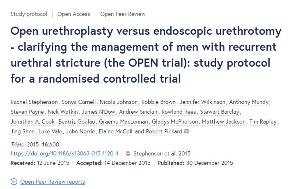 ace_aberdeen's tweet image. The OPEN trial, involving @gsmaclennan &amp;amp; @beagoulao from @hsru_aberdeen and led by the late Rob Pickard, has been awarded 3rd Prize for Best Abstract @Uroweb conference. The results will be published soon, but to learn more head this way: bit.ly/2L2sQAG #urology #eau2019