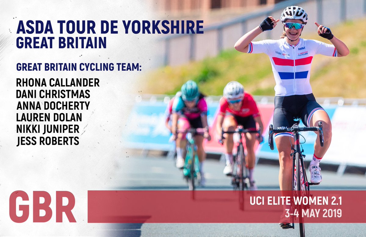 BritishCycling's tweet photo. 🚨 TEAM ANNOUNCEMENT 🚨

The Great Britain Cycling Team for the women's ASDA @letouryorkshire, 3-4 May 2019! 🚴🇬🇧

@RhonaCallander 
@Dani_Christmas 
@annaadocherty
@LaurenDolan_99 
@JuniperNikki 
@JessRoberts_99

Full Story ➡️ https://t.co/oA1EYhayNq

#TDY https://t.co/0O29OuQnN4
