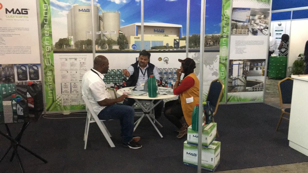 MAGLubricants's tweet photo. Our team at the Zimbabwe International Exhibition Centre- ZIEC attending new customers. 
A proud moment to represent our brand to Vice President of Zimbabwe Hon VP Kembo Mohadi
#ZIEC #GPGlobalMAG #MAGLubricants https://t.co/HawDpJK7bK