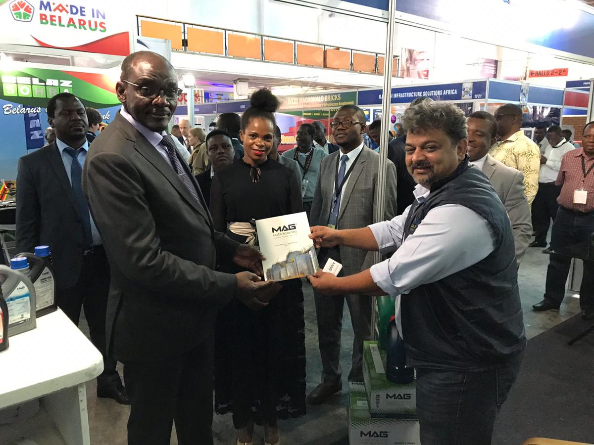 MAGLubricants's tweet photo. Our team at the Zimbabwe International Exhibition Centre- ZIEC attending new customers. 
A proud moment to represent our brand to Vice President of Zimbabwe Hon VP Kembo Mohadi
#ZIEC #GPGlobalMAG #MAGLubricants https://t.co/HawDpJK7bK