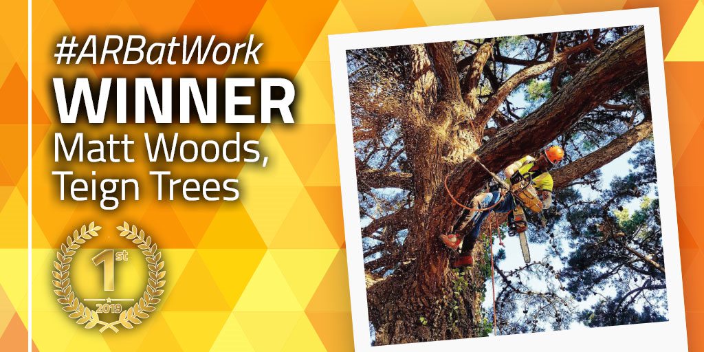 ArbAssociation's tweet photo. #ARBatWork PHOTO CONTEST WINNER!
That's right! The votes were in and you voted Matt Woods from @teigntrees as your winner with this awesome action shot! Congratulations Matt who wins a year's free membership with the AA and FREE entry to Arb Show 2019! https://t.co/P8YWDLfgIh