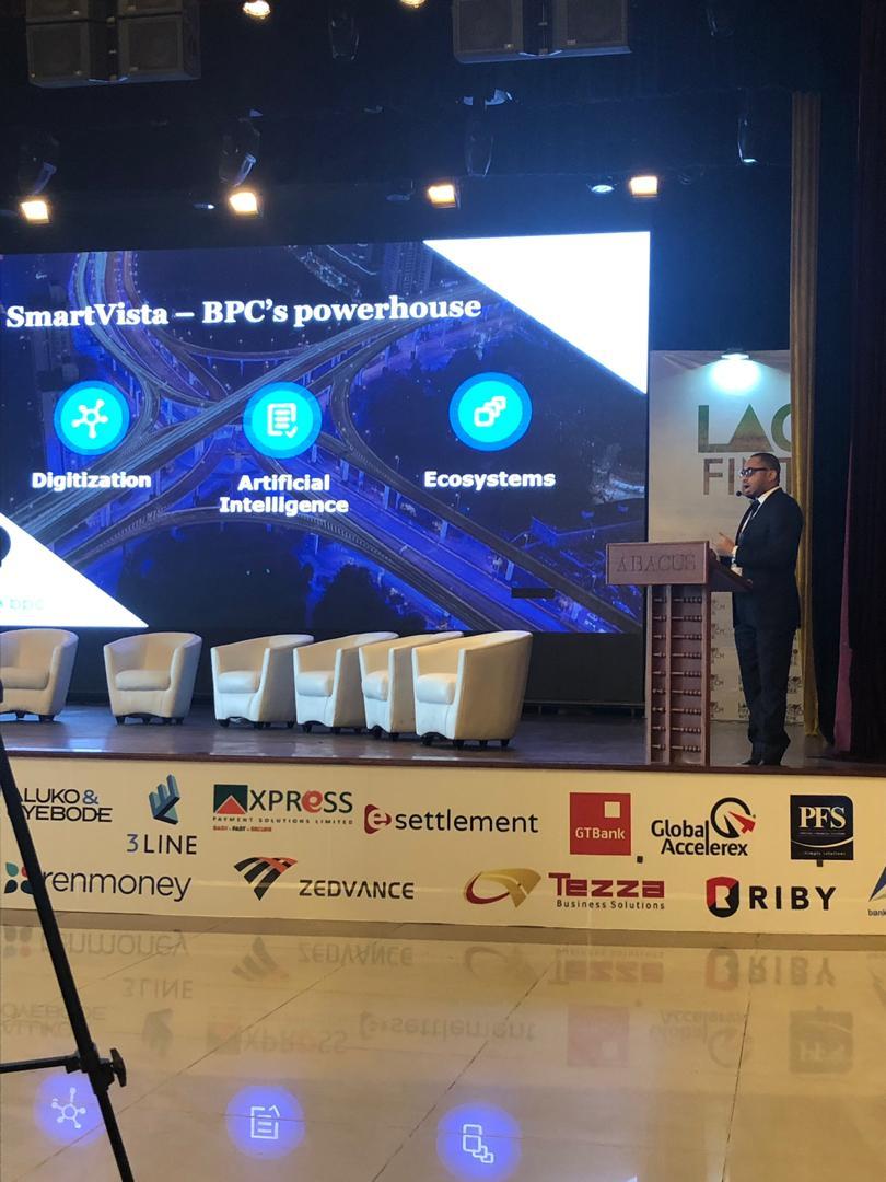 BPC_SmartVista's tweet photo. At #lagosfintechweek @eobinne presenting what is needed for a collaborative fintech 3.0. To learn more about what we do https://t.co/rE6LrCu8ZG #openbanking #payments https://t.co/iH6cboQdVW