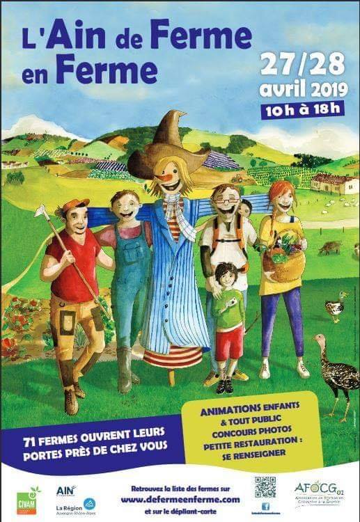 "L'#Ain de ferme en ferme", c'est ce we. 71 exploitations ouvrent leurs portes dans le <a href="/Departement_AIN/">Département de l'Ain</a>. En 2018, 65 000 visites en 2 jours ! Découvrez les circuits et les exploitations ici : bit.ly/2Gzy5SP <a href="/defermeenferme/">De Ferme en Ferme ®</a> <a href="/Fragritwittos/">FranceAgritwittos♥️</a> #Bubey #Bresse #Dombes