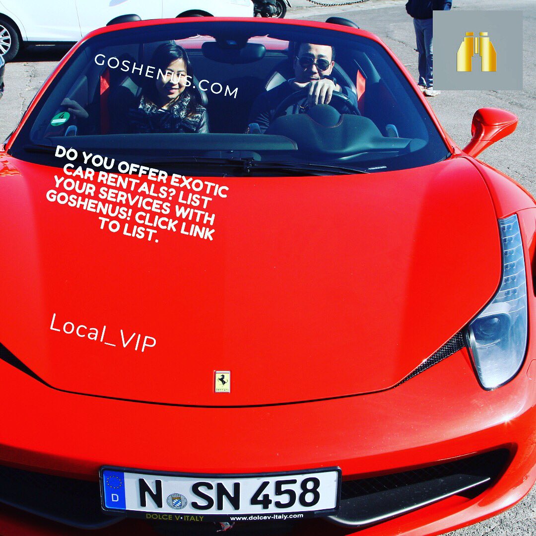 Vroom vroom...List your exotic car rentals on @goshenus for our Local_VIP guests. click link on bio #exotic_cars #carrental #exoticcarrental #exoticcarrentals #sportscarrental #supercar #goshenus #local_vip 🏷👫💰