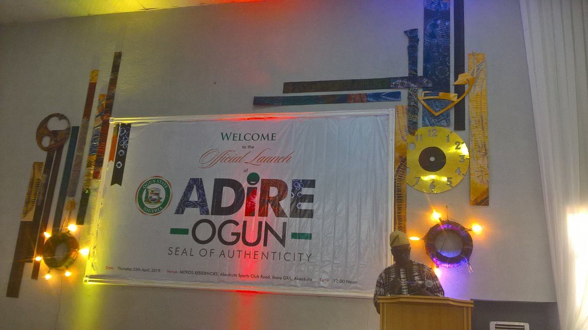 Its the official launch of Adire (Ogun seal of authenticity) at the MITROS hall, Abk, as part of the activities marking the 4th Ogun African Drum Festival 2019. <a href="/Dayod1adeneye/">Otunba Dayo Adeneye.</a> @ogun_state