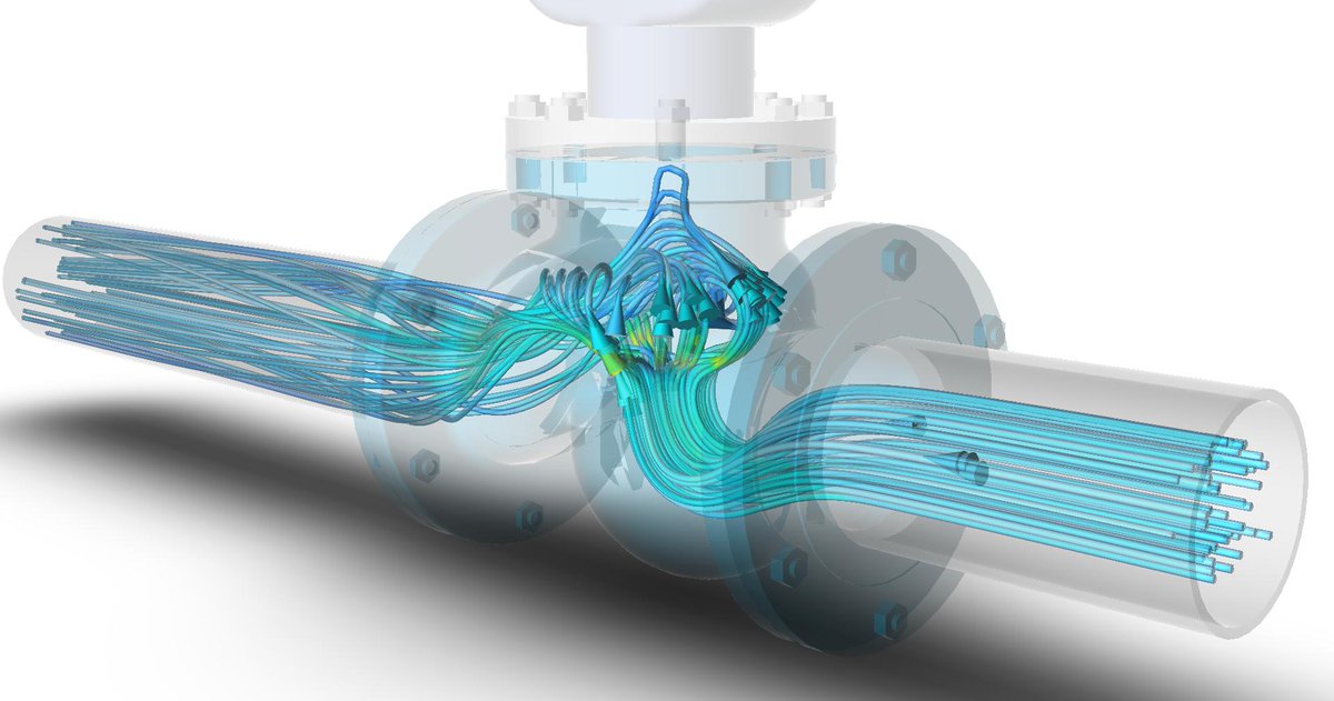 simulation_hub's tweet image. @simulation_hub's #valve performer application makes you visualize the flowlines through valve geometry. DN125 #globevalve flowlines captured during the #simulation 
Start using the application by your own, with this free trial offer: lnkd.in/f2HNe3y
#manufactures #cfd