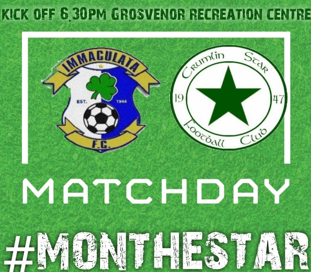 CrumlinStarFC's tweet image. 🏆 NAFL PREMIER DIVISION🏆

🆚️ Immaculata 

📌 Grosvenor Recreation Centre

🕛 6.30pm

Always an exciting match when we face the Mac! Get down and support the lads💚⭐

#6togo #WeAreCrumlinStar