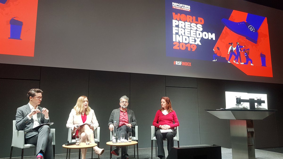 JanekLasocki's tweet image. .@RSF_inter today launching the 2019 World Press Freedom Index. The number of countries considered safe continues to decline. Today 336 journalists are in prison 
#pressfreedom #reporterswithoutborders