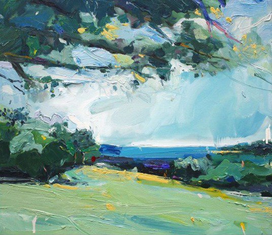 "Landscape at Portsea", 50X60cm, oil on linen.
#artoftheday #artgallery #Portsea #landscape