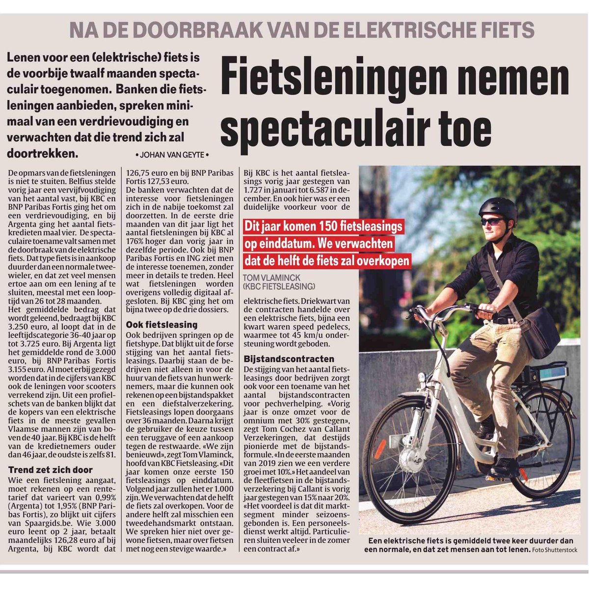 CallantVerzeker's tweet photo. Callant in @HLN_BE: Vlaanderen fietst❗️ Ondanks het nog prille fietsseizoen merken we bij @fietsomnium opnieuw een stijging van 🔟%‼️ Op zoek naar gemoedsrust op de fiets❓ Contacteer ons via fietsomnium@callant.be #fietsomnium #fleetfiets #ebikes #ebike #gemoedsrust #ontzorgen https://t.co/V3JmXto5eq