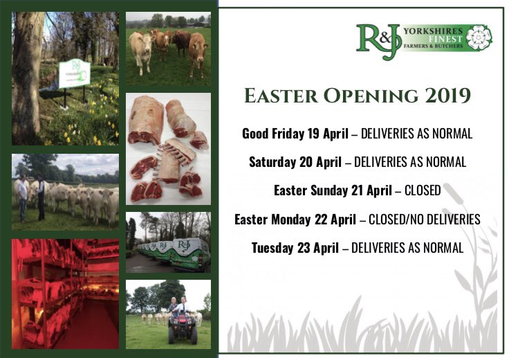 waterfordrandj's tweet photo. Spring into action and get your pre orders in ready for the Easter weekend. It will help us get your deliveries to you earlier. #yorkshiresfinest #Easter @RyanAtkinson20 https://t.co/8roCWexmW9