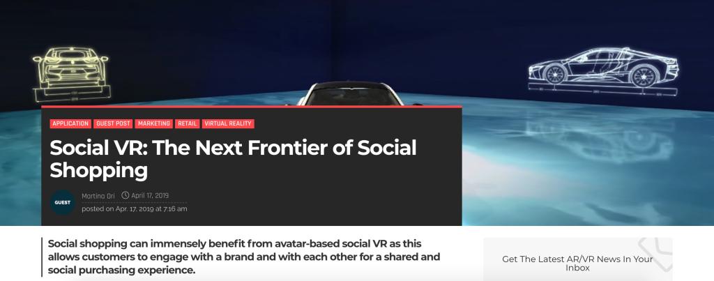 hyperfair's tweet image. Social VR: The Next Frontier of Social Shopping blog.hyperfair.com/2019/04/18/soc…