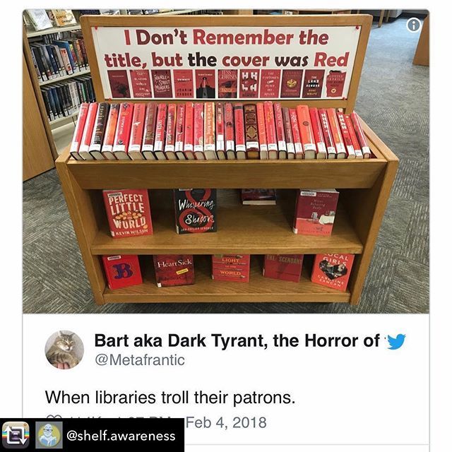 NELAlibraries's tweet photo. Pick a color, and you have a display based on something librarians often hear from our patrons. Hopefully they’ll laugh with us.
•
•
•
•
•
#library #author #newenglandlibraries #librariesofinstagram #lifelonglearning #publiclibraries #vtlib #book… https://t.co/pnkvsmLx9L https://t.co/b34weS8VbY