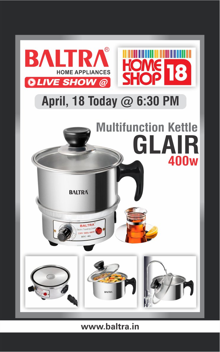 BaltraHome's tweet photo. Must watch today at 6.30PM Homeshop18. https://t.co/asBNFxuBof