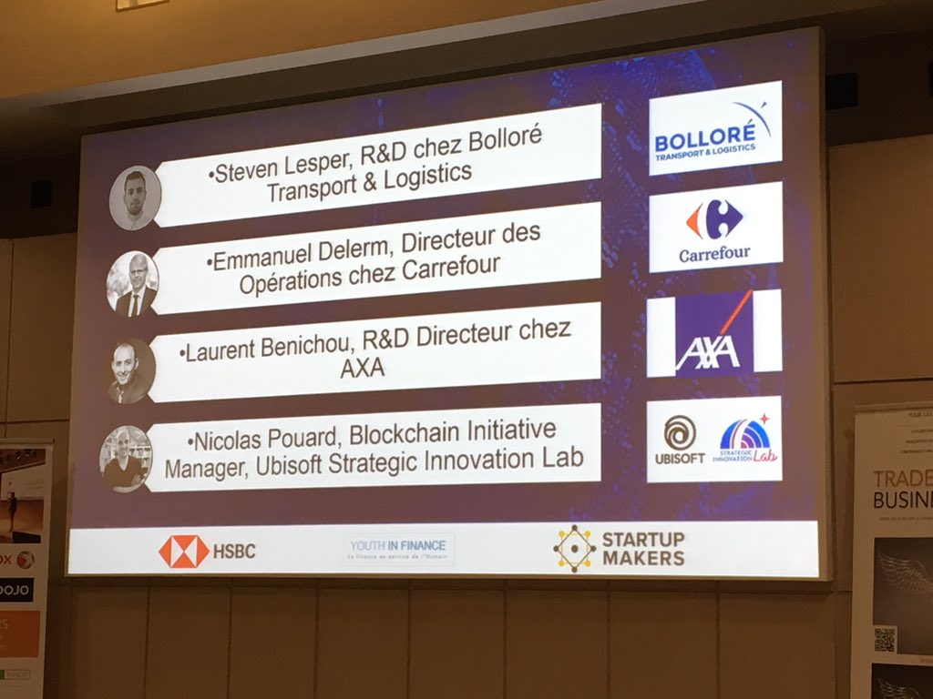JoelGREA's tweet photo. @Fabien_Au @HavasBlockchain anime le panel des grand groupes qui utilisent déjà la #Blockchain 

L Bénichou: @AXAFrance l'utilise pour accélérer les remboursements. (https://t.co/97mJtpTaMs)

E. Delerme : @GroupeCarrefour l'utilise pour permettre la tracabilité

#StartupMakers https://t.co/Vr9Wo0YHhM