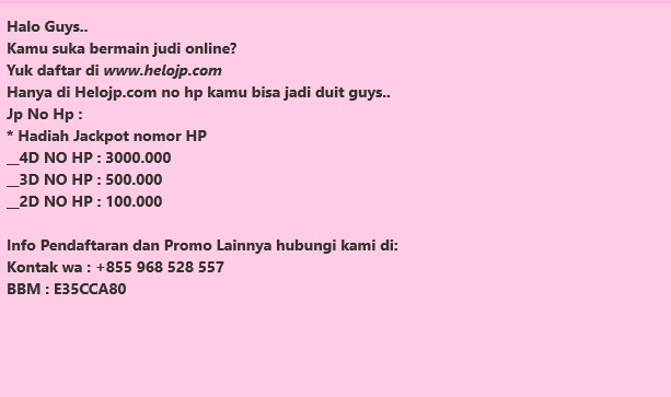 ClaudiaAngel09's tweet photo. AM SGP KAMIS 18/04/2019
2830 VS 5976
MOGA JOSS KAWAN
AYO PASANG ANGKA JITU ANDA DI https://t.co/mbapgAZRwD DAPATKAN BONUS NEW MEMBER 10RB DAN HADIAH MENARIK LAINNYA
INFO LENGKAP  WA: +855 968 528 557
#togelonline #prediksitogel #togelonlineterpercaya #juditogelonline #bandarjudi https://t.co/wl3hSVWAWE