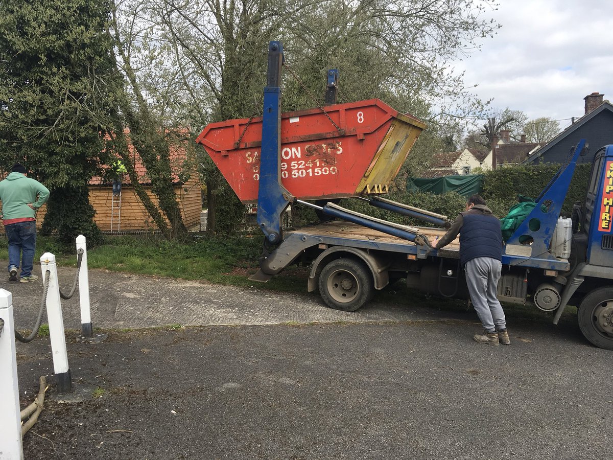 Helionspub's tweet photo. 132 volunteer hours over three weekends = full skip &amp; clean garden. New tables full sun in Helions this Saturday. Join us between 4-9 pm. Superior bangers, burgers &amp; local ale.  @PlunkettFoundat @EssexYFC @wscBeer @onehaverhill @PubistheHub_uk @NethergateBrew @Essex_CF @colCAMRA https://t.co/gem7JrbRfW