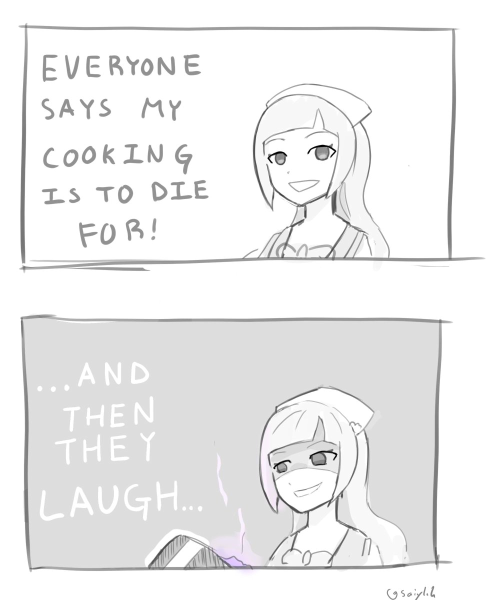 Quick little 2 panel comic, Felicia's new voice line is great

Apparently Felicia can cook her own PRF? 