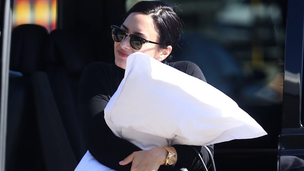 quackvato's tweet photo. demi lovato holding pillows appreciation post https://t.co/JCbLEAaAjd