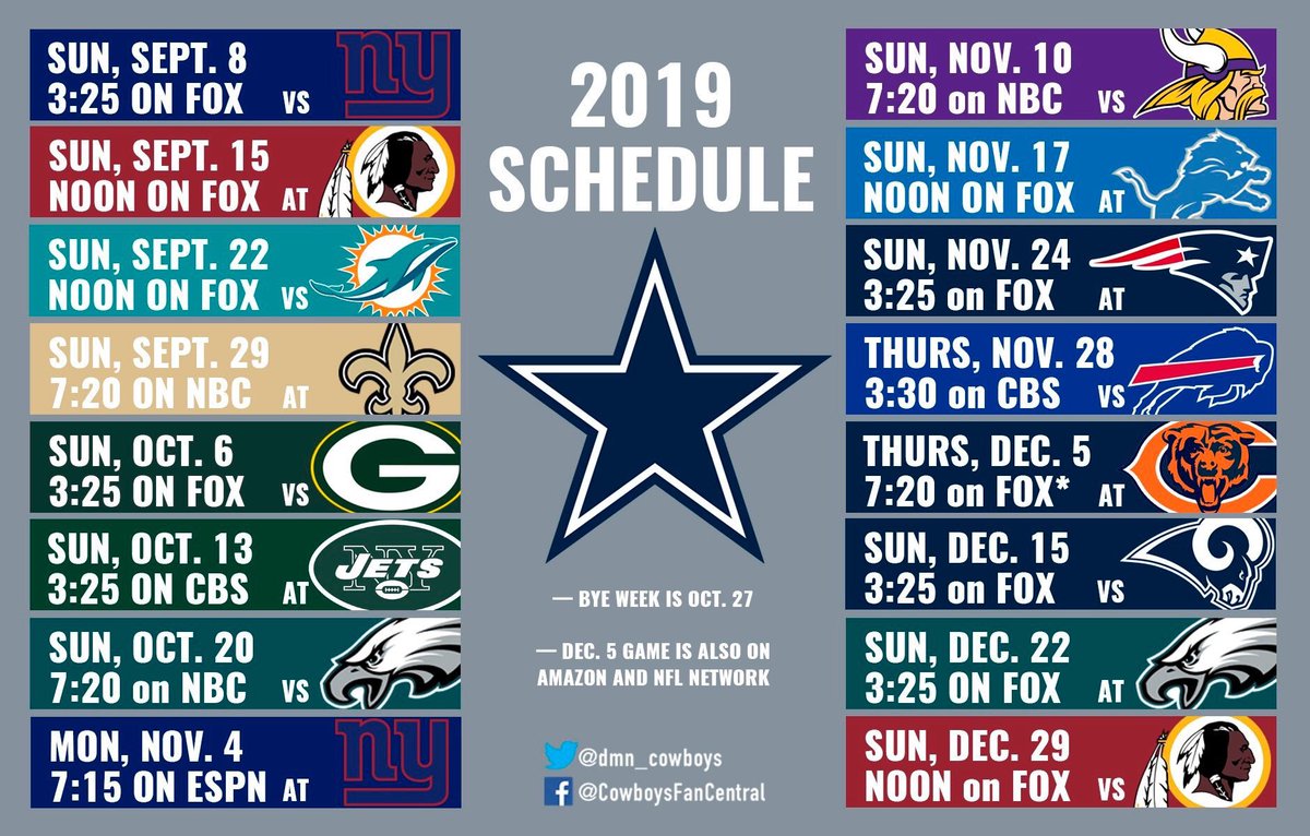 Cowboys Nation MX on Twitter: "Éste es calendario de los #CowboysNation https://t.co/eMnsFtR9B5" / Twitter