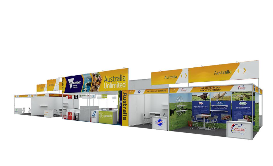 exportsolAU's tweet photo. Sneak preview of the Australian Pavilion in Hall A at Food &amp; Hotel Vietnam 2019 (24-26 April, Ho Chi Minh City). 

28 Australian companies will be showcasing their products at the show to over 13,000 trade buyers! https://t.co/RzCWUzQ3AQ