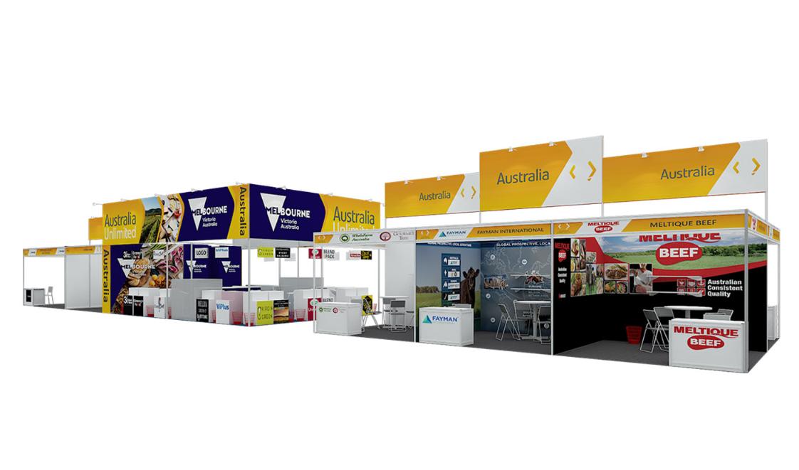 exportsolAU's tweet photo. Sneak preview of the Australian Pavilion in Hall A at Food &amp; Hotel Vietnam 2019 (24-26 April, Ho Chi Minh City). 

28 Australian companies will be showcasing their products at the show to over 13,000 trade buyers! https://t.co/RzCWUzQ3AQ
