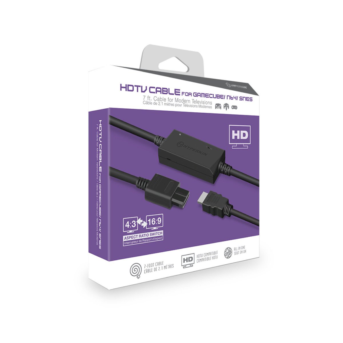 GamingGen's tweet photo. Coming soon from @Hyperkin, the GameCube, N64, and SNES HDMI cable.
* Retail Price $29.99
* Supports 720p
* Provides crisp, clear audio on your HDTV (4:3 and 16:9)
* 7 ft. in length https://t.co/gx8opmi05N
