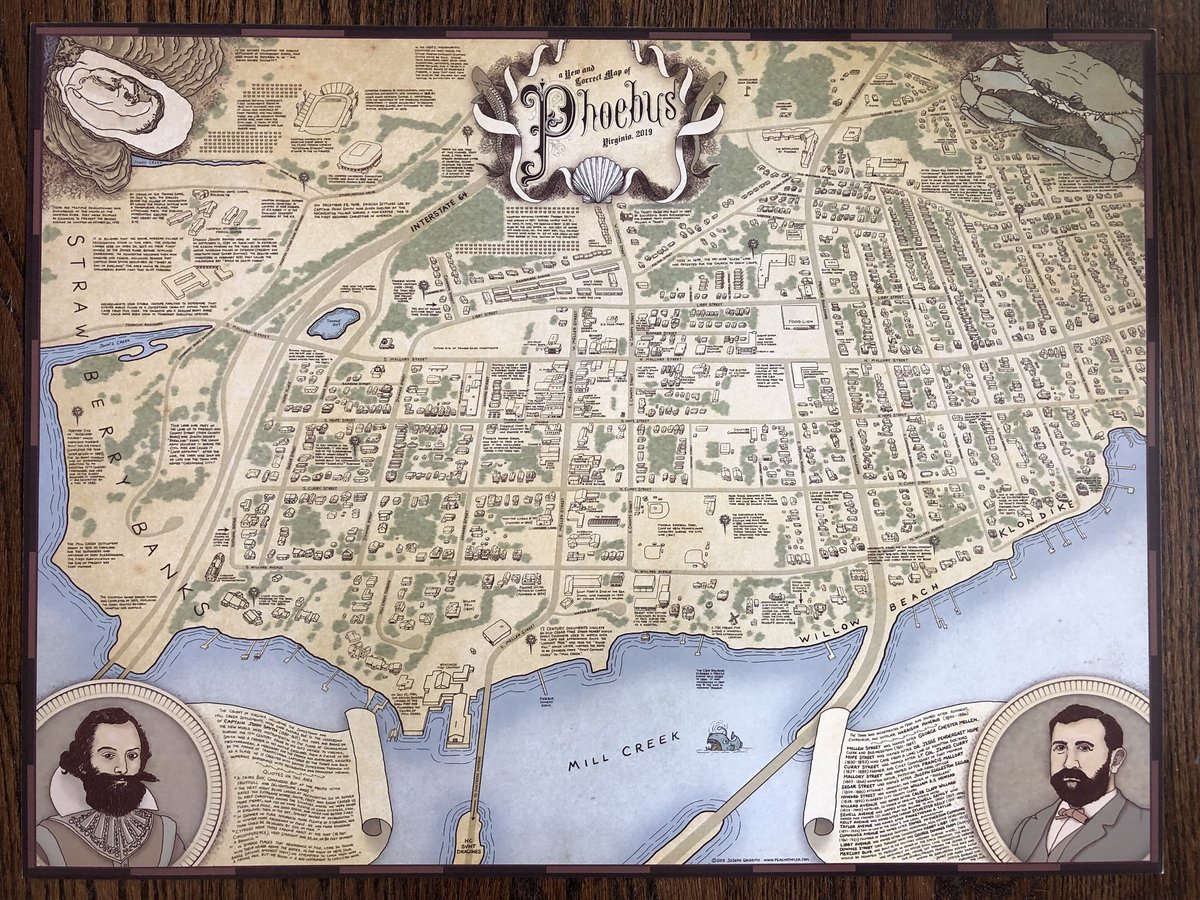 peachstapler's tweet photo. After months studying old maps, newspapers, and land grants, I'm excited to publish "A New &amp; Correct Map of #Phoebus, VA”. Packed with historical facts, this hand-drawn map took two months to create and features every house, garage, and most sheds in town. https://t.co/W12PzDayxU https://t.co/D9KaCeMyqX